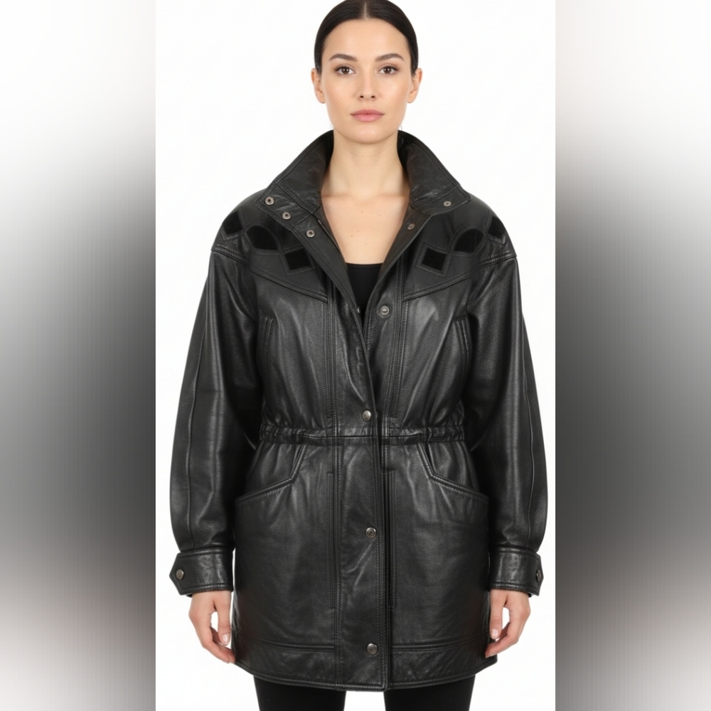 Elegant Black Leather Jacket for Women "S/P CANADA" Still Excellent Quality
